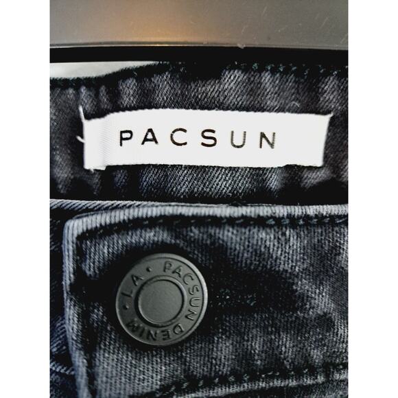 Pacsun Stacked Skinny Jeans Men's Size 33x32 Active Stretch Black Denim - Picture 4 of 6